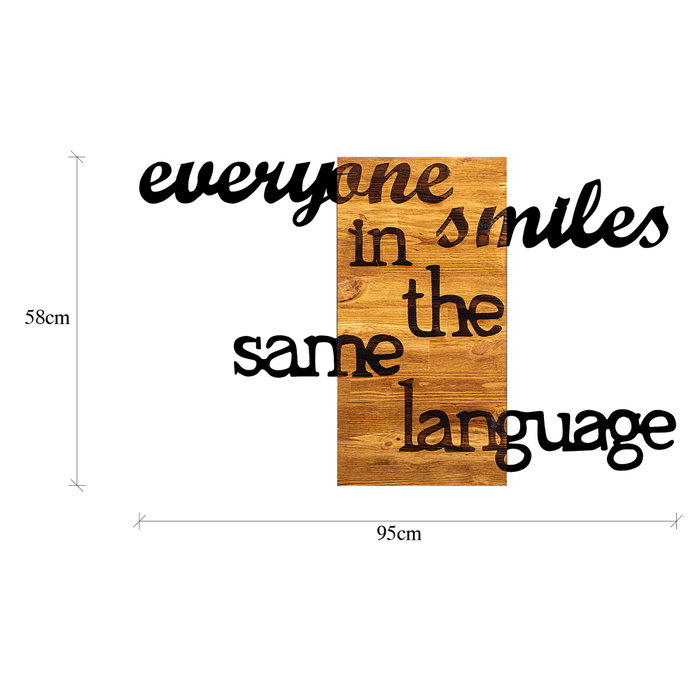 Wallity Everyone Smiles in The Same Language Escultura de pared Nogal y Negro Wallity Everyone Smiles in The Same Language Escultura de pared Nogal y Negro